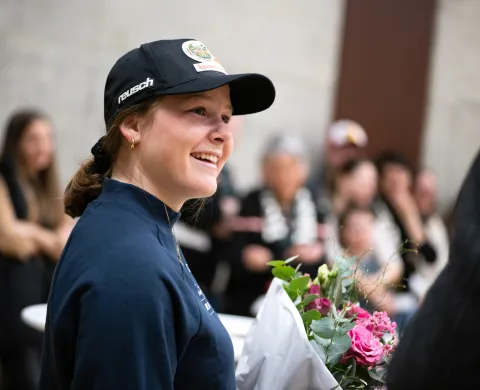 Stefanie Grob beim Empfang