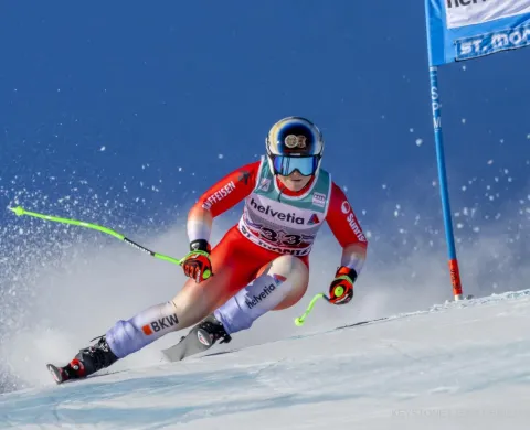 Stefanie Grob beim Super-G in St. Moritz