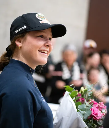 Stefanie Grob beim Empfang
