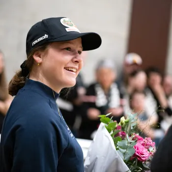 Stefanie Grob beim Empfang