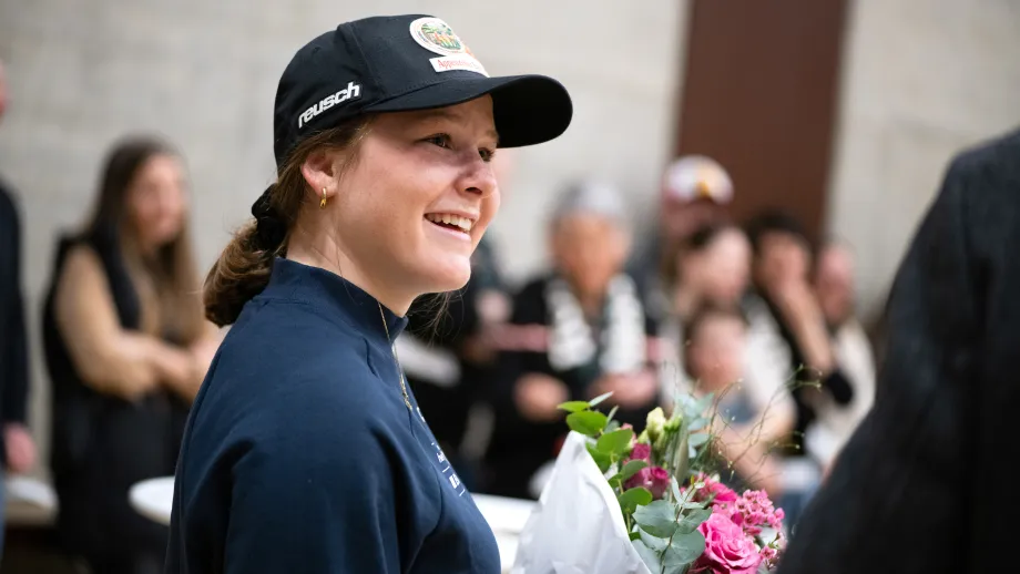 Stefanie Grob beim Empfang